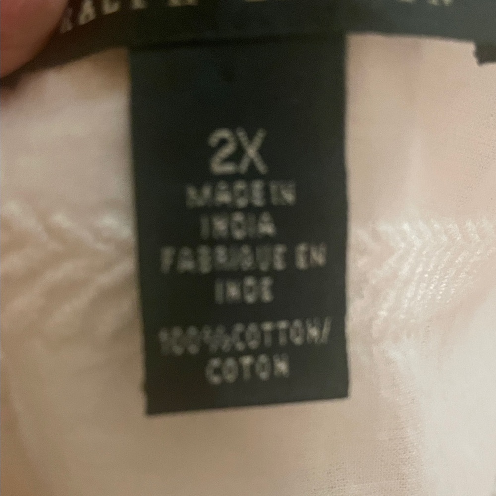 Ralph Lauren Linen V-Neck Elegant White Embroidered and Trimmed in Gold Top - Picture 10 of 10